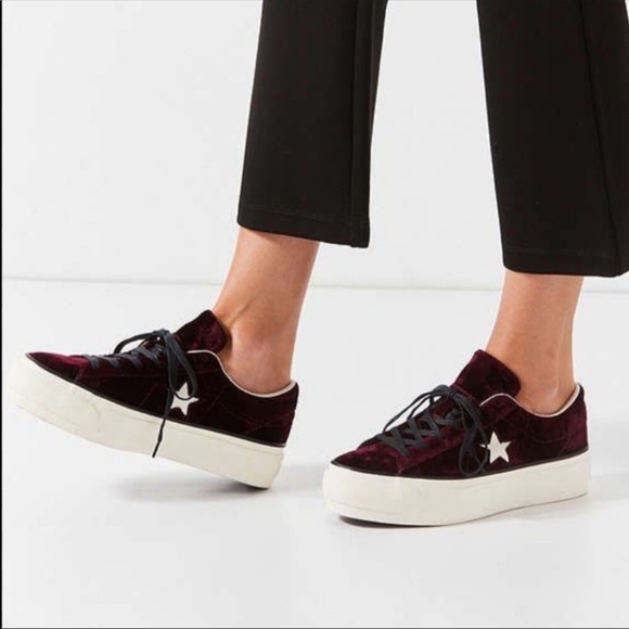 converse one star platform velvet